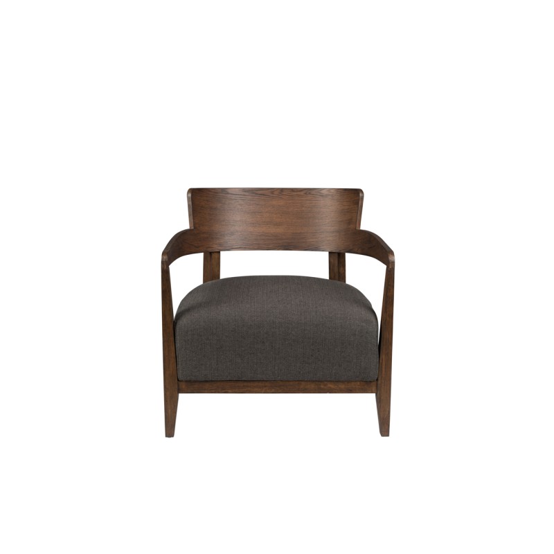 Fauteuil Duran recouvert de tissus gris