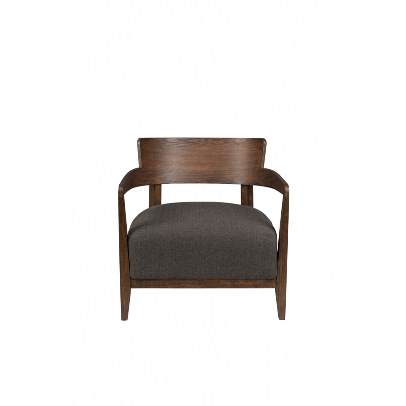 Fauteuil Duran recouvert de tissus gris