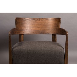 Fauteuil Duran recouvert de tissus gris
