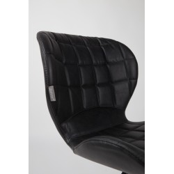 Chaise OMG LL en similicuir noir