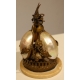 Cloche Colombe en bronze et coquillages de nacre
