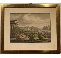 Gravure "Vue de Lausanne" par A. MÜLLER