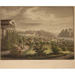 Gravure "Vue de Lausanne" par A. MÜLLER