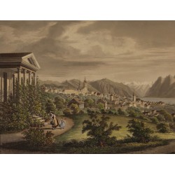 Gravure "Vue de Lausanne" par A. MÜLLER
