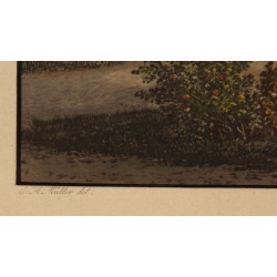 Gravure "Vue de Lausanne" par A. MÜLLER