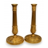 Paire de bougeoirs Empire en bronze