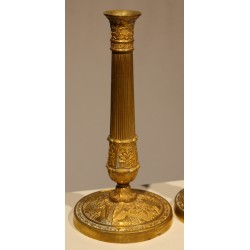 Pair of Empire-style bronze candlesticks