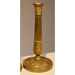 Pair of Empire-style bronze candlesticks