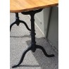 Table de bistro en noyer et fonte