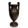 Etruscan-style bronze vase, with a marble base