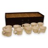 Set of 10 carved white jade cups