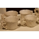 Lot de 10 tasses en jade blanc sculpté