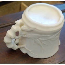 Set of 10 carved white jade cups