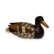 Canard en bois sculpté et peint polychrome