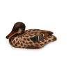 Canard en bois sculpté et peint polychrome