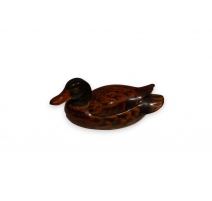 Boite Canard en plastic peint polychrome