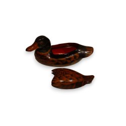 Boite Canard en plastic peint polychrome