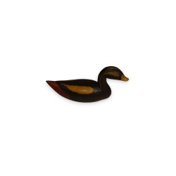 Canard en bois sculpté et peint polychrome