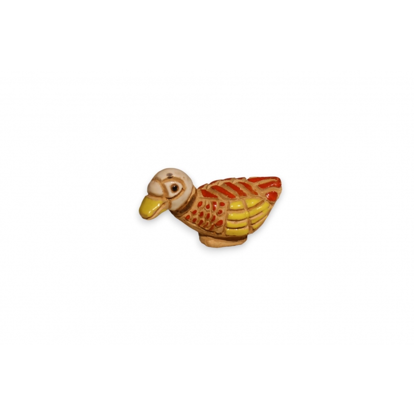 Canard en terre cuite peinte polychrome