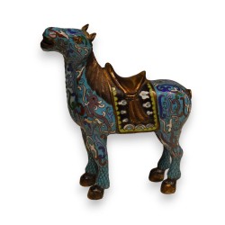 Cheval cloisonné bleu