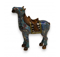 Cheval cloisonné bleu