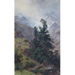 Série de 3 grands tableau \"Montagnes\"