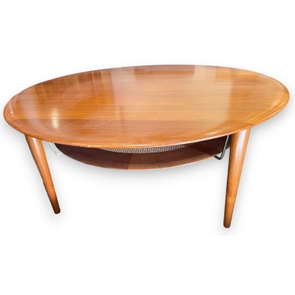 Table basse ronde en teck par Peter HVIDT