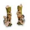 Paire de vases soliflore en porcelaine