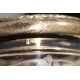 Boite ronde en cristal gravé, couvercle argent
