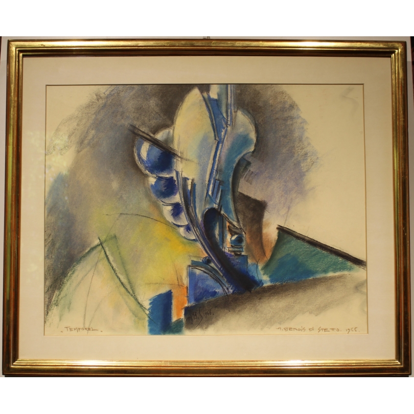 Pastel "Temporel" signé A. BENOIS DI STETTO 1966