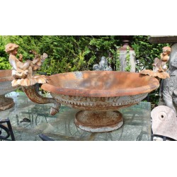  Vasque en fonte blanche "Angelots" sur  Moinat SA  - Antiquités décoration
