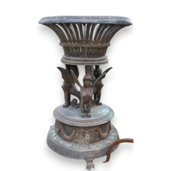 Cache-pot ajouré rond sur socle 3 sphinx