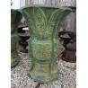 Paire de cache-pots ronds en bronze vert