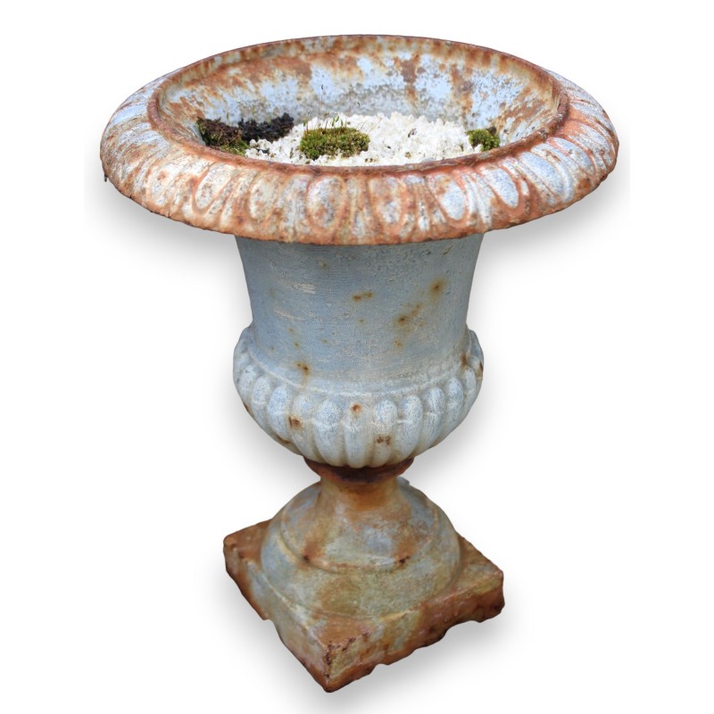 White cast iron urn