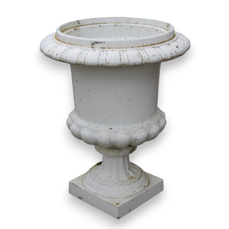 White cast iron urn