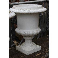 White cast iron urn