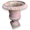 Pair of pink cast-iron urns