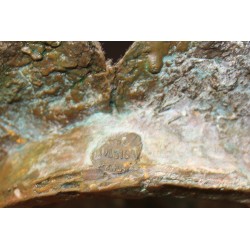 Tête de bacchus en bronze, décoration murale