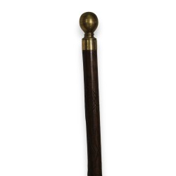 Brass and wood billiards cue
