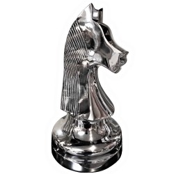 Pion d\'échec géant \"Cavalier\" en aluminium