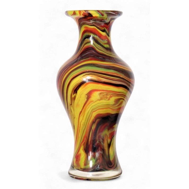 Vase évasé marbré de style Murano