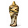 Vase bouteille jaune de style Murano
