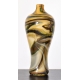 Vase bouteille jaune de style Murano