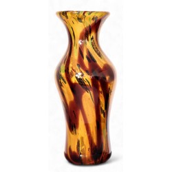 Vase évasé ambre de style Murano
