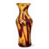 Vase évasé ambre de style Murano