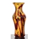 Vase évasé ambre de style Murano