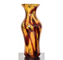 Vase évasé ambre de style Murano