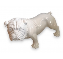 Bouledogue en résine blanche