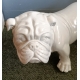 Bouledogue en résine blanche