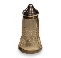 Sucrier en cristal taillé et argent